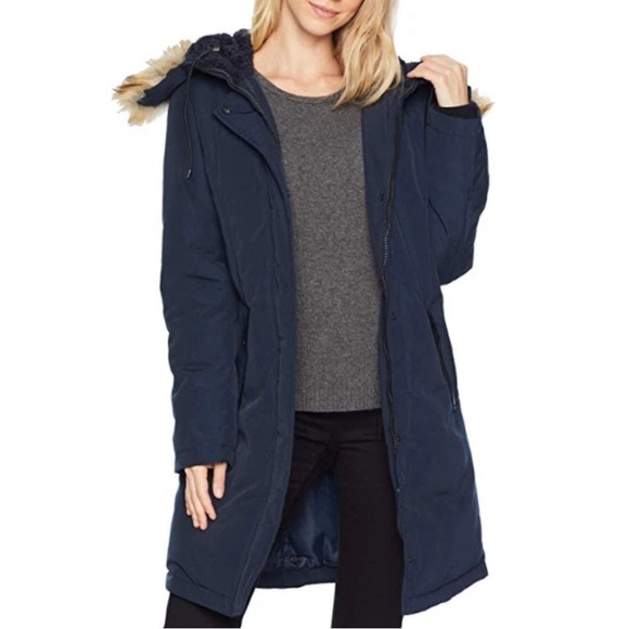 Sam Edelman Navy Jacket with Faux Fur Collar